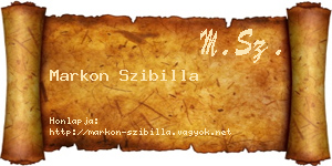 Markon Szibilla névjegykártya